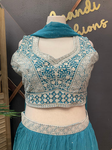 Plus Size Georgette Lehenga Set Size 50 - Party Wear