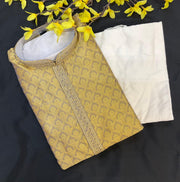 Gold Shade Men’s Wear Kurta Pajama Set