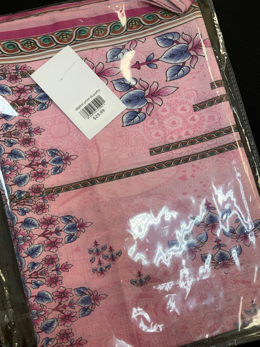 Pink digital print duppatta