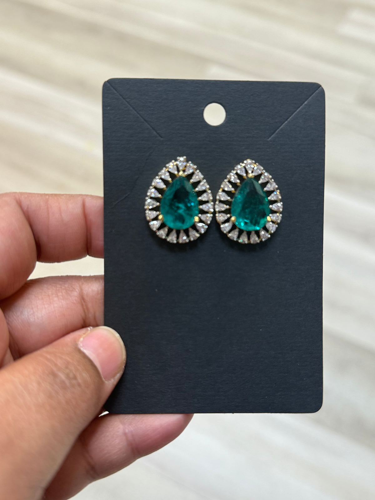 CZ Emerald Studs/Earrings