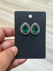 CZ Emerald Studs Earrings