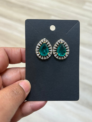 CZ Emerald Studs/Earrings