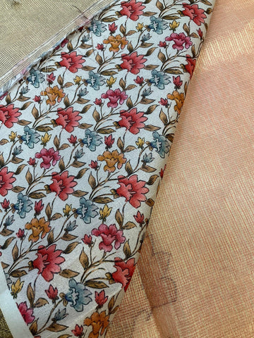 Tissue saree with applique work