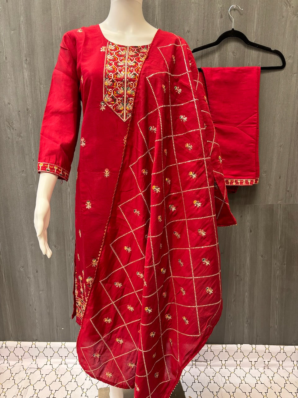 Roman Silk Kurti set- Colorful Kurti sets with embroidery work size 40 image 4