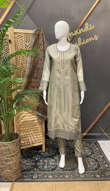 Grey- Party Wear Kurti sets