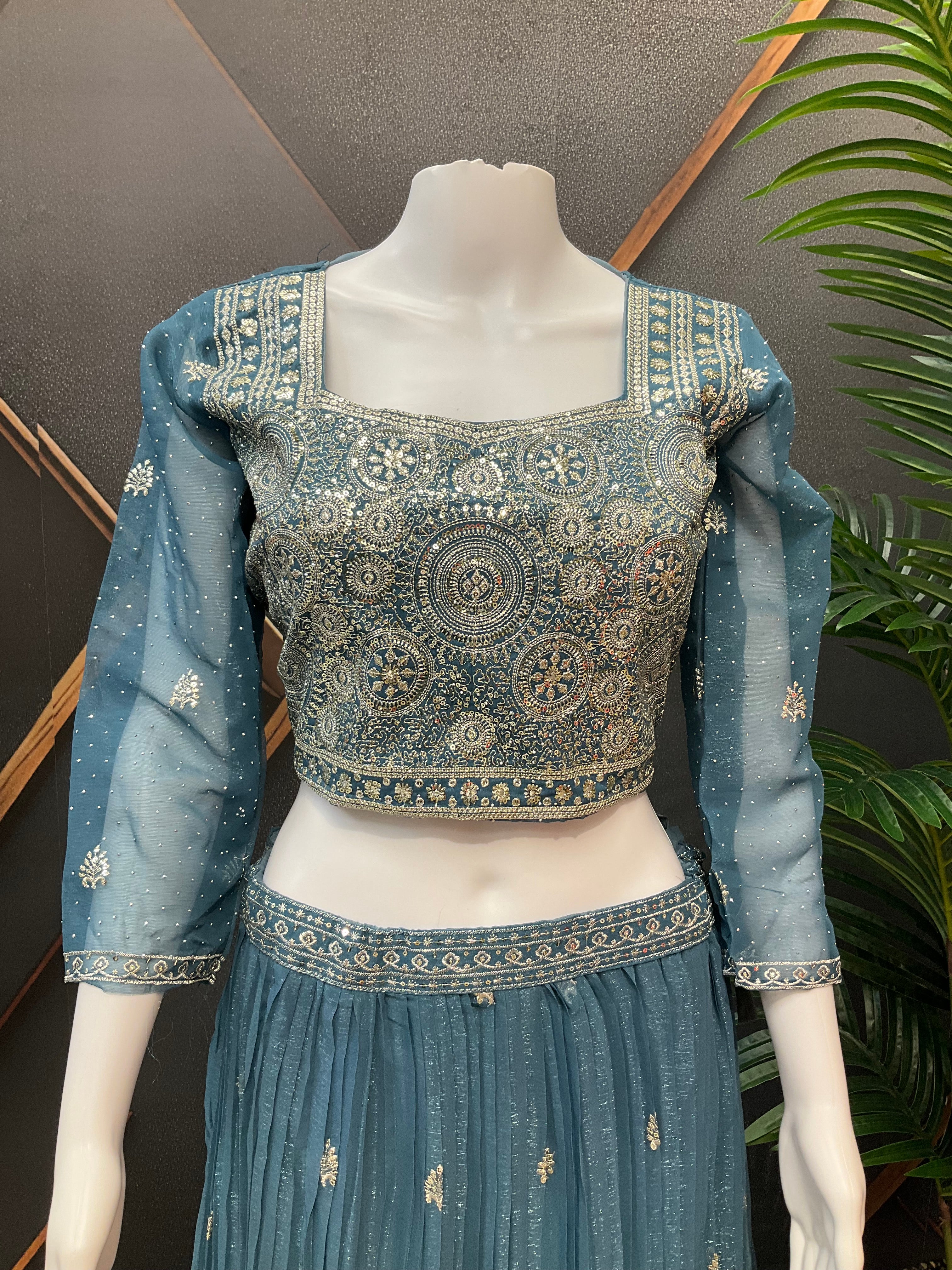 Party Wear Lehenga set in Pastel colors