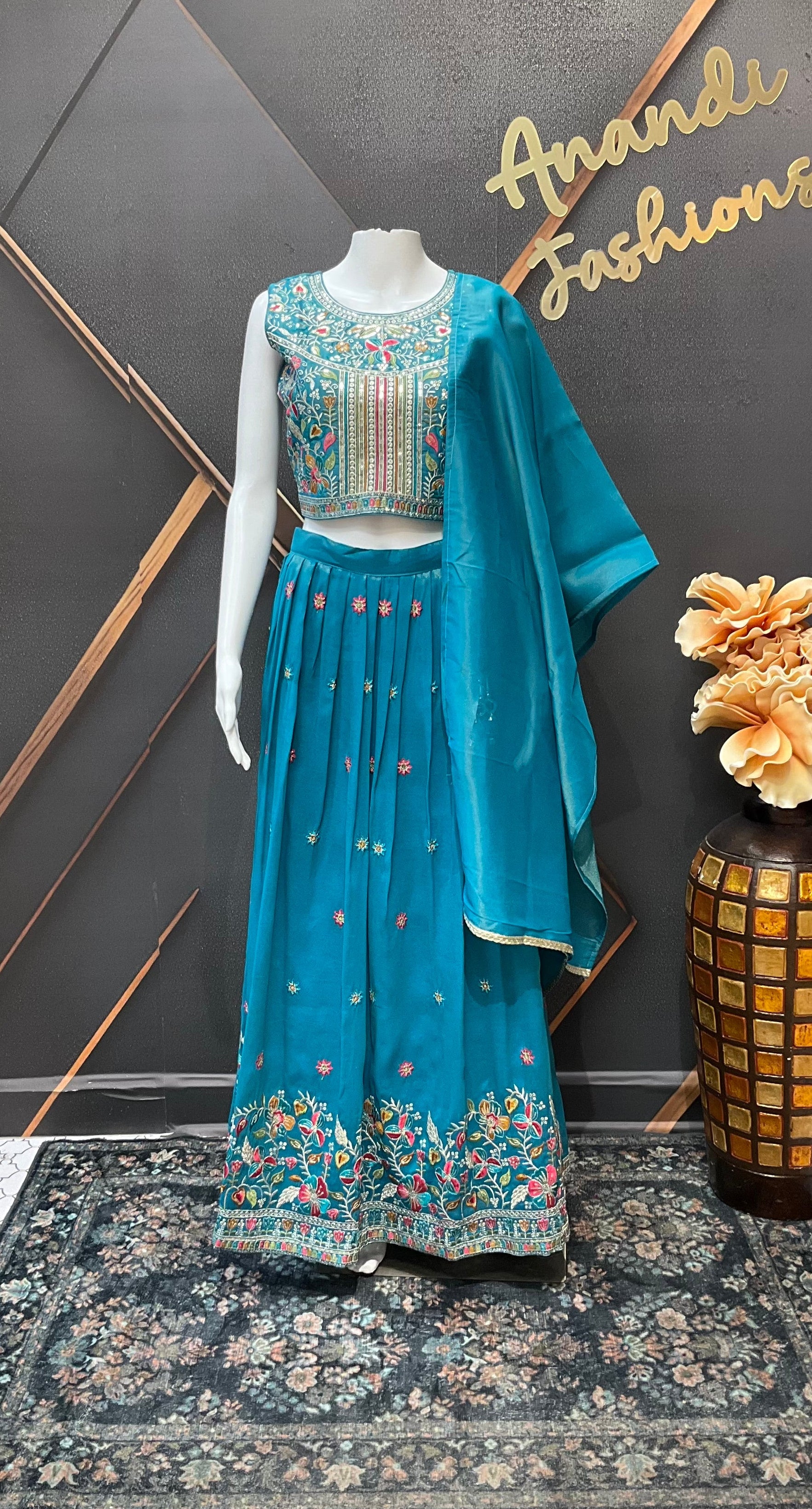 Blue Teenage Girls Lehenga set