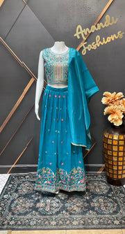 Blue Teenage Girls Lehenga set