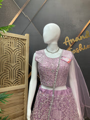 Heavy Work Lavender Lehenga set