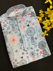 Boys Kurta Set - Velvet Chikankari Kurta set -Size 4 to 12