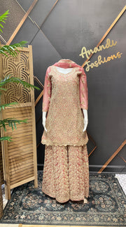 Pastel pink Full Work Palazzo sets
