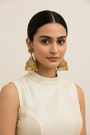 Antique Finish Party Wear Big Jhumkas
