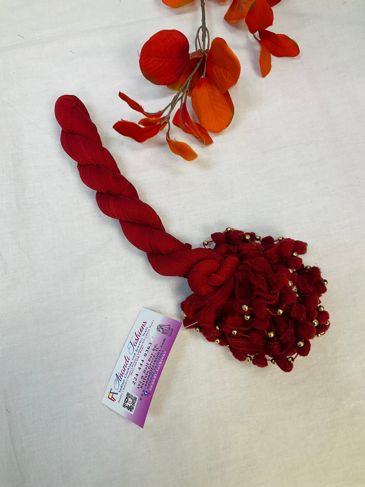 Maroon chiffon duppatta