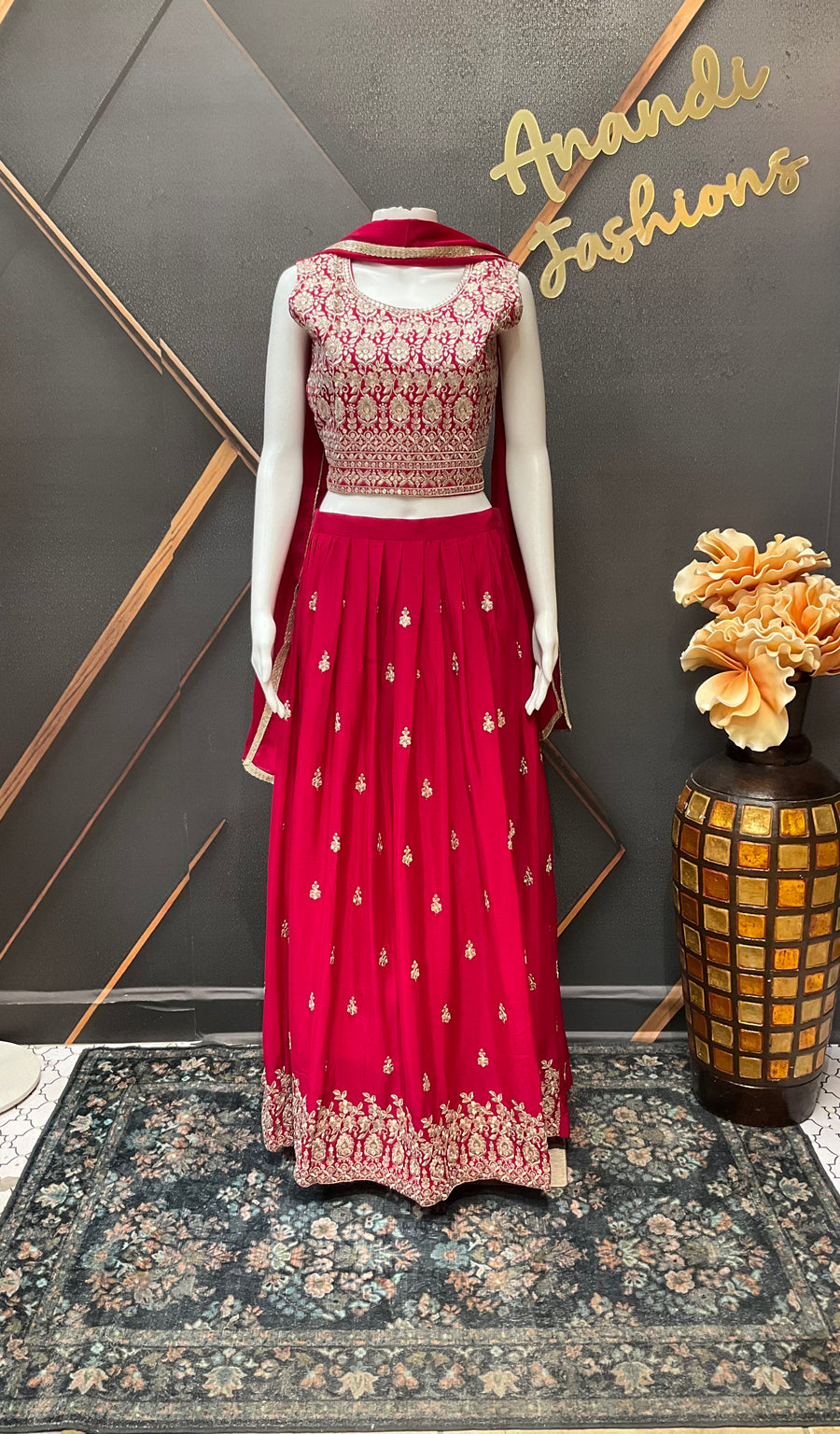Teenage Girls Red Lehenga set