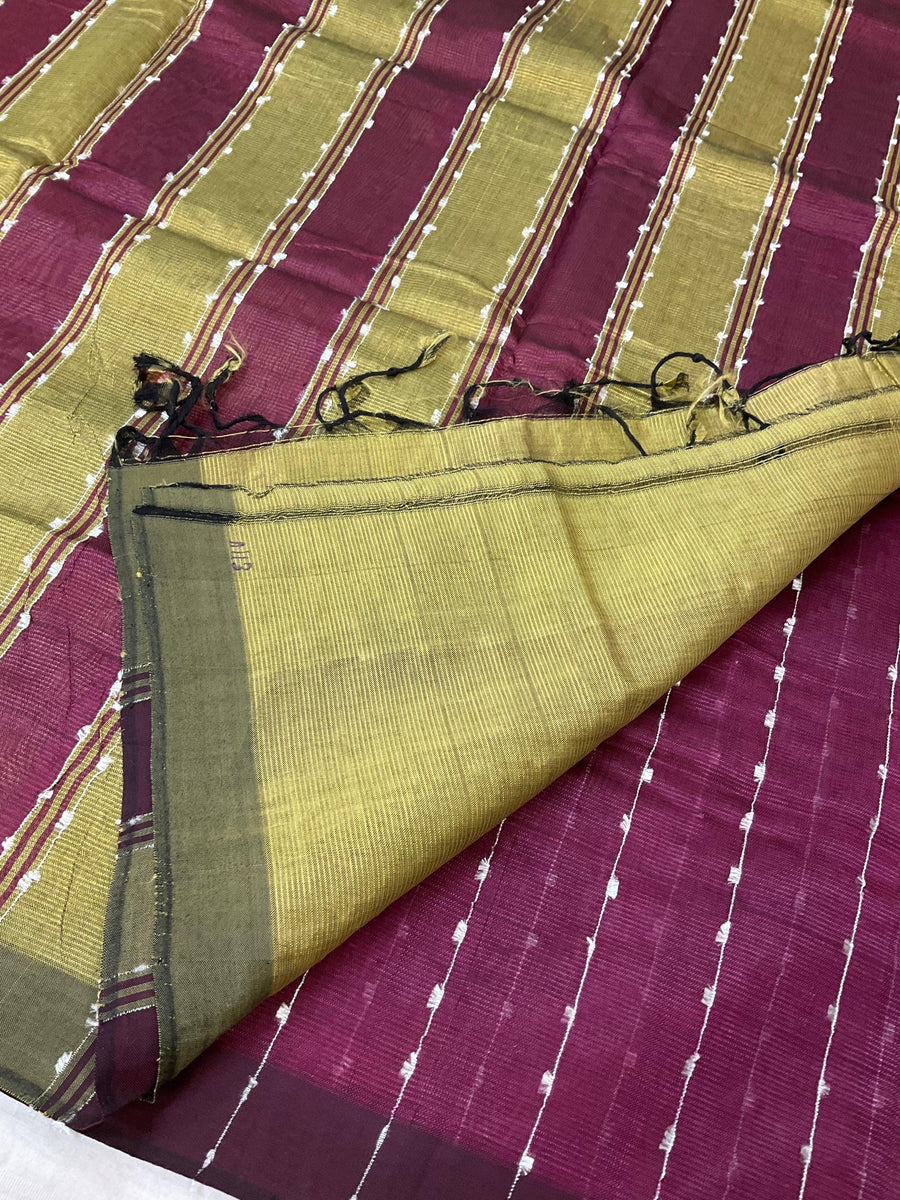Colorful Mangalagiri Silk Saree with Contrast Blouse
