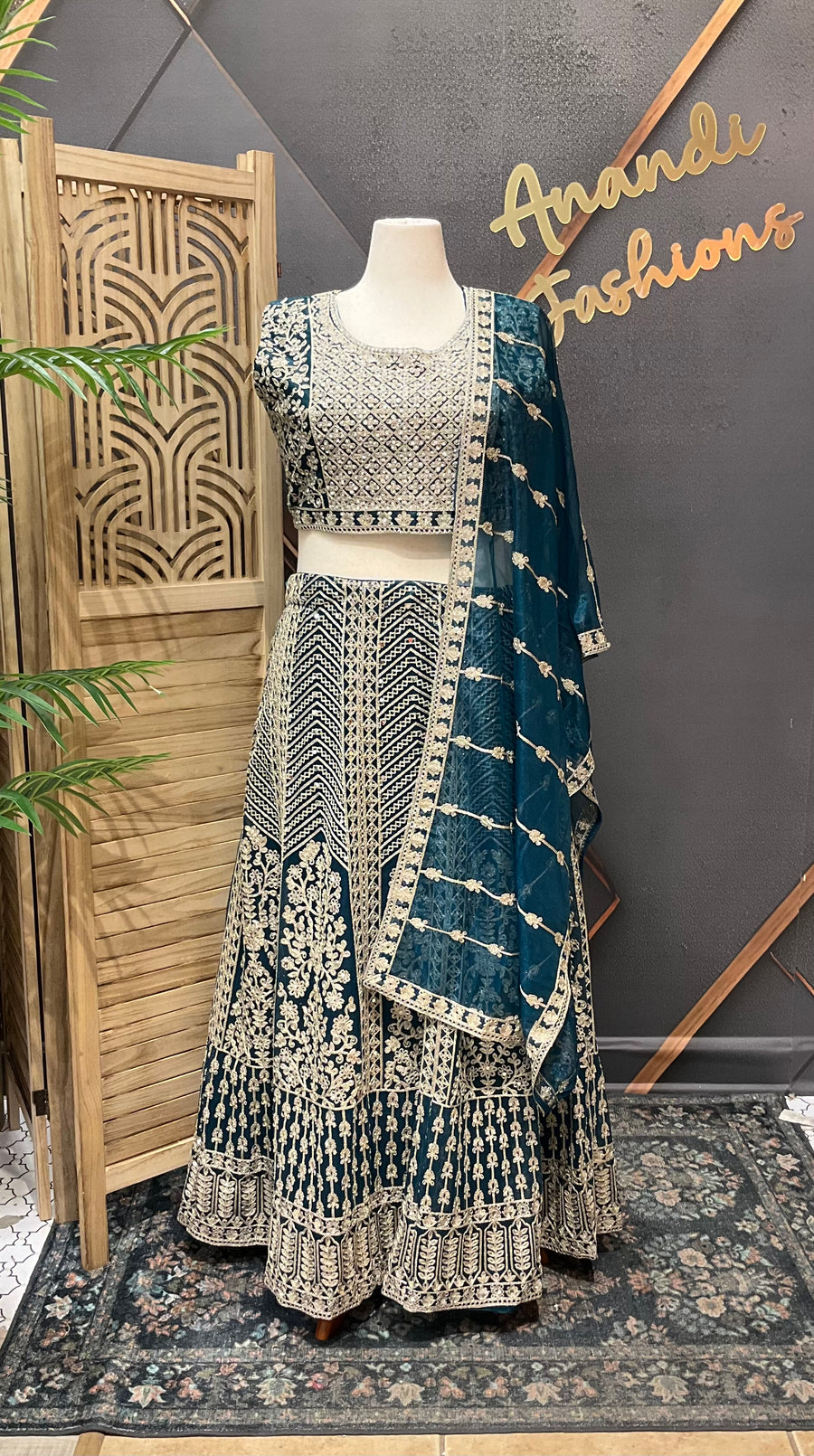 Plus Size Teal Blue Heavy Work Lehenga sets