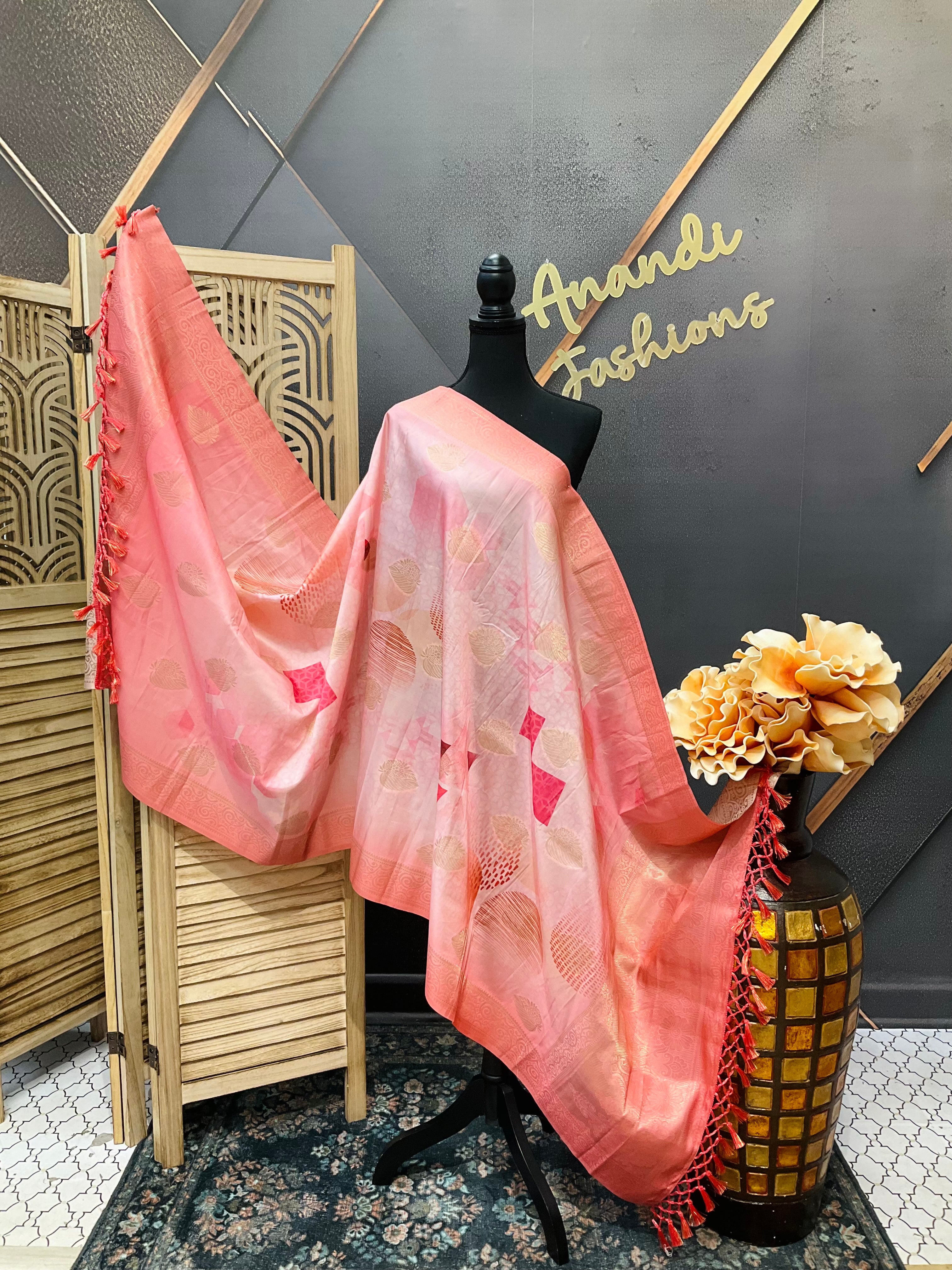 Silk duppatta with digital print