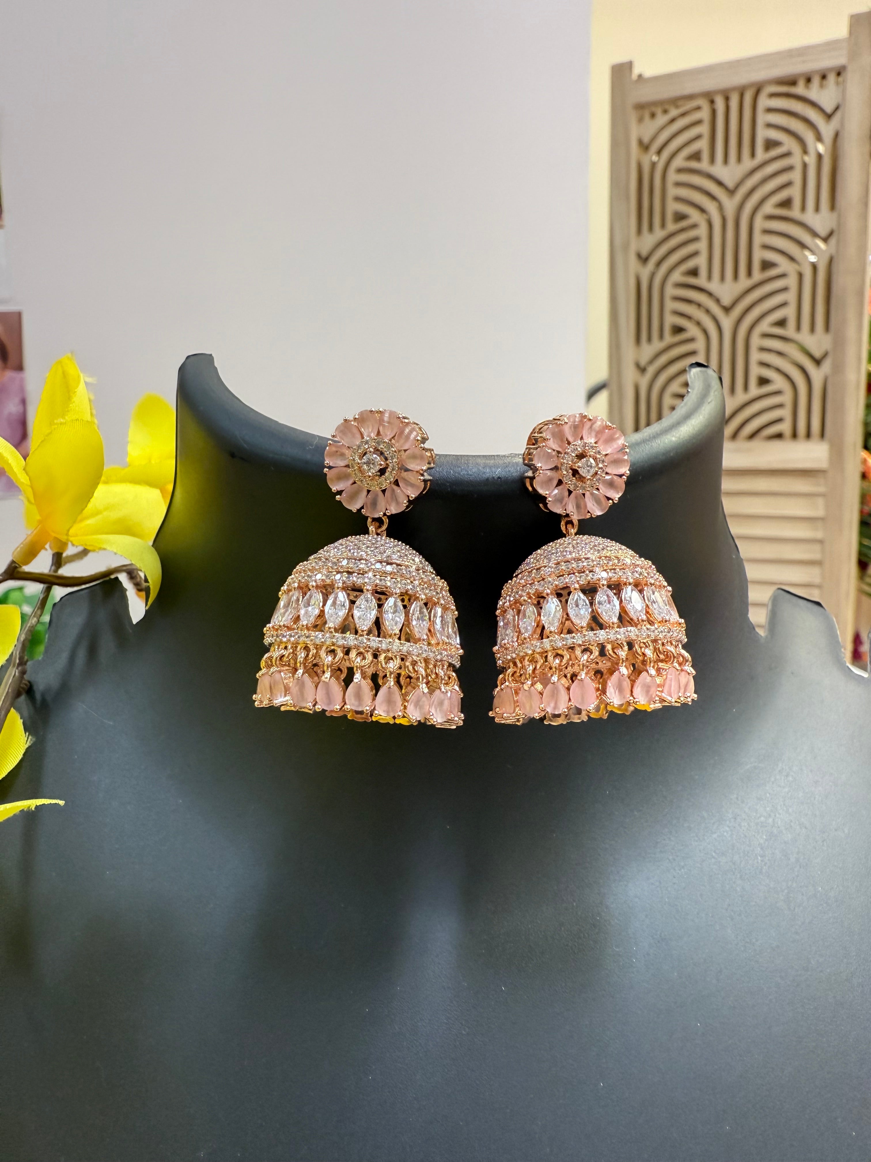 Rose Gold Jhumkas/ Earrings