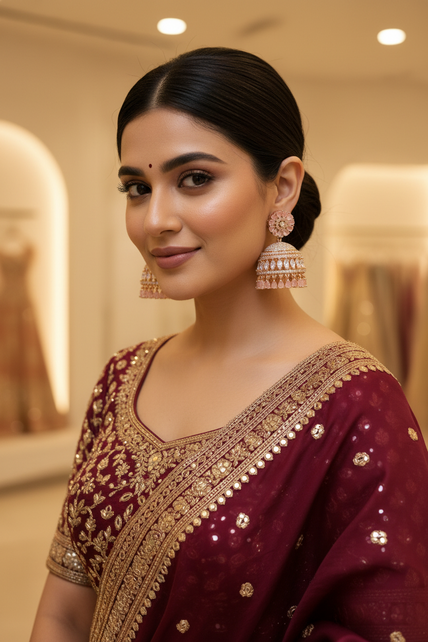 Rose Gold Jhumkas/ Earrings