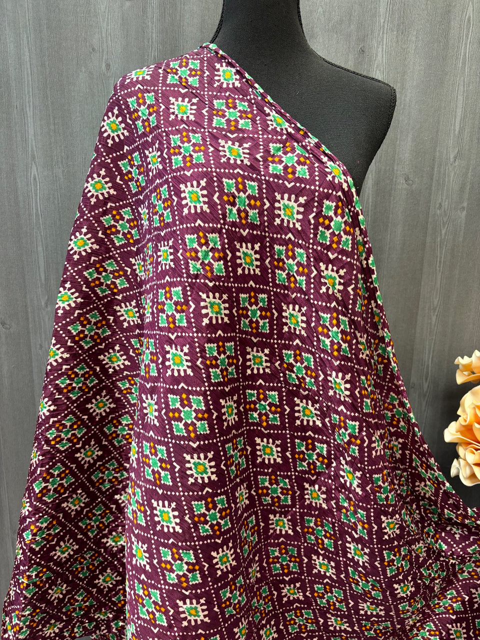 Chinon Dupatta - Textured Elegance in Printed Crushed Chinon Dupattas image 4