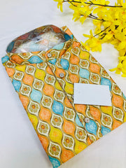 Chikankari Kurta - Multicolor Men’s Silk Chikankari Kurta