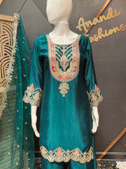 Rama Blue Party Wear Palazzo set