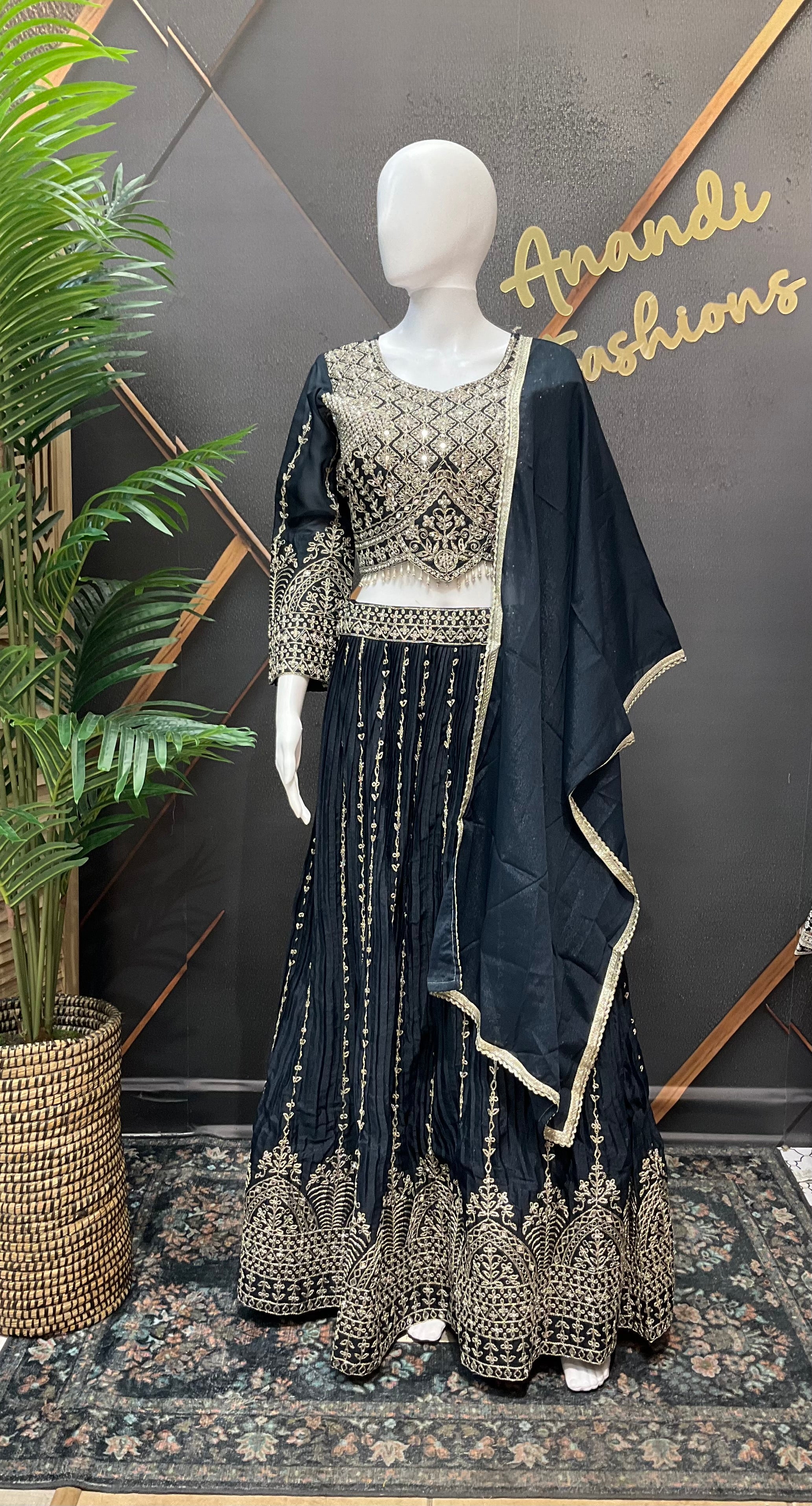 Dark Colors - Party Wear Lehenga set