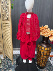 Pink - Girls Dress- Afghani model bottom and stylish top Size 24