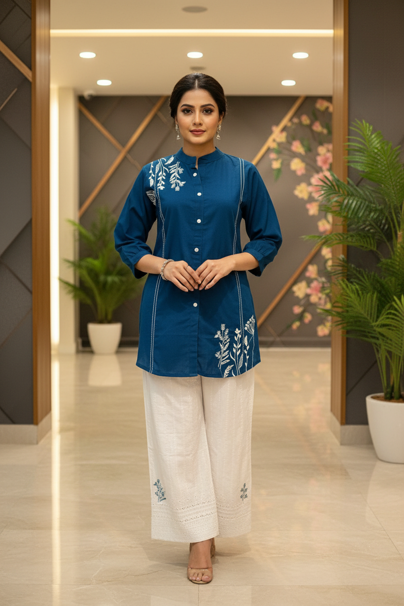 Royal Blue Short Kurti