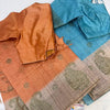 Tussar Silk Saree with Mango Design & Stitched Blouse