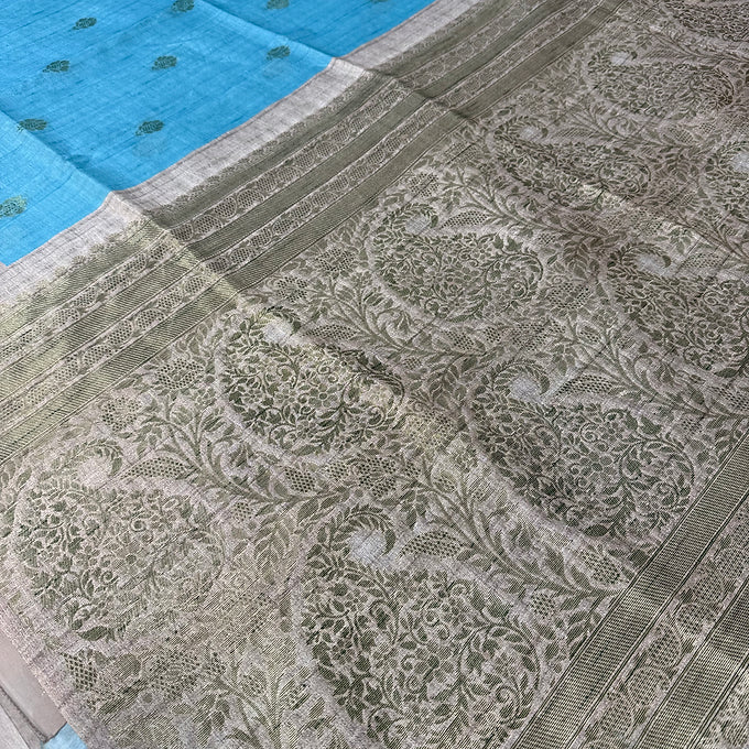 Tussar Silk Saree with stitched blouse