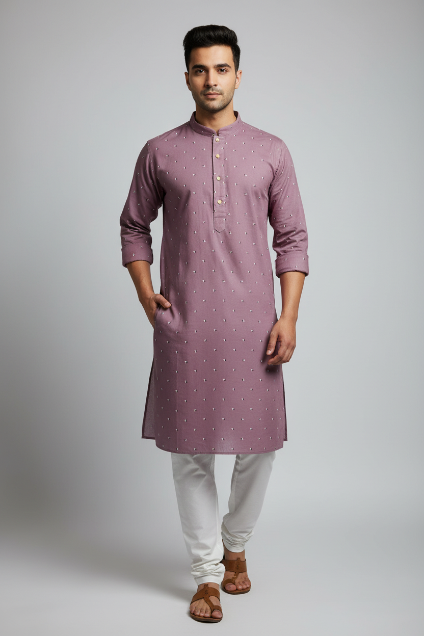 Purple Mens kurta set