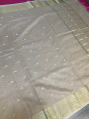 Women’s Beige color Benarasi Cotton Silk Saree