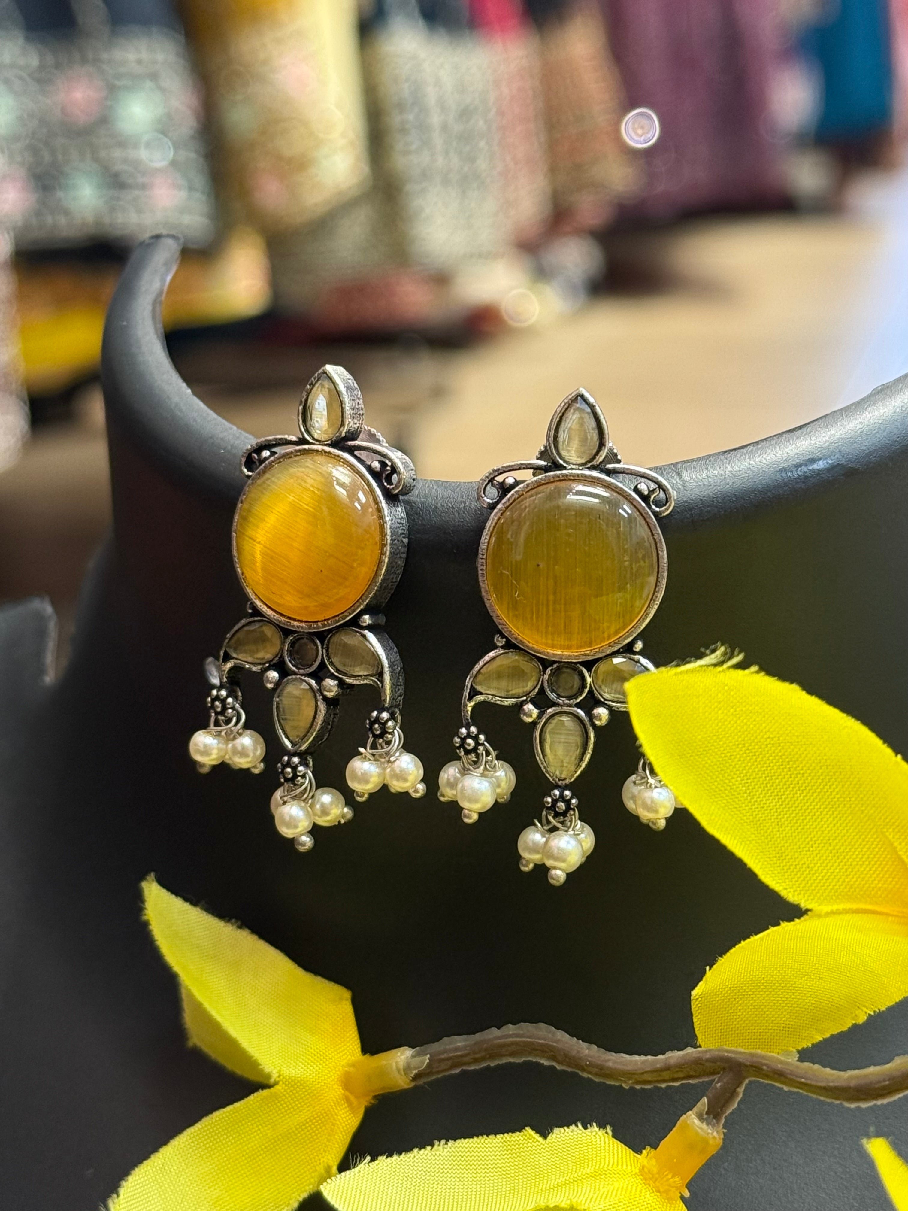 Colorful - German Silver Earrings