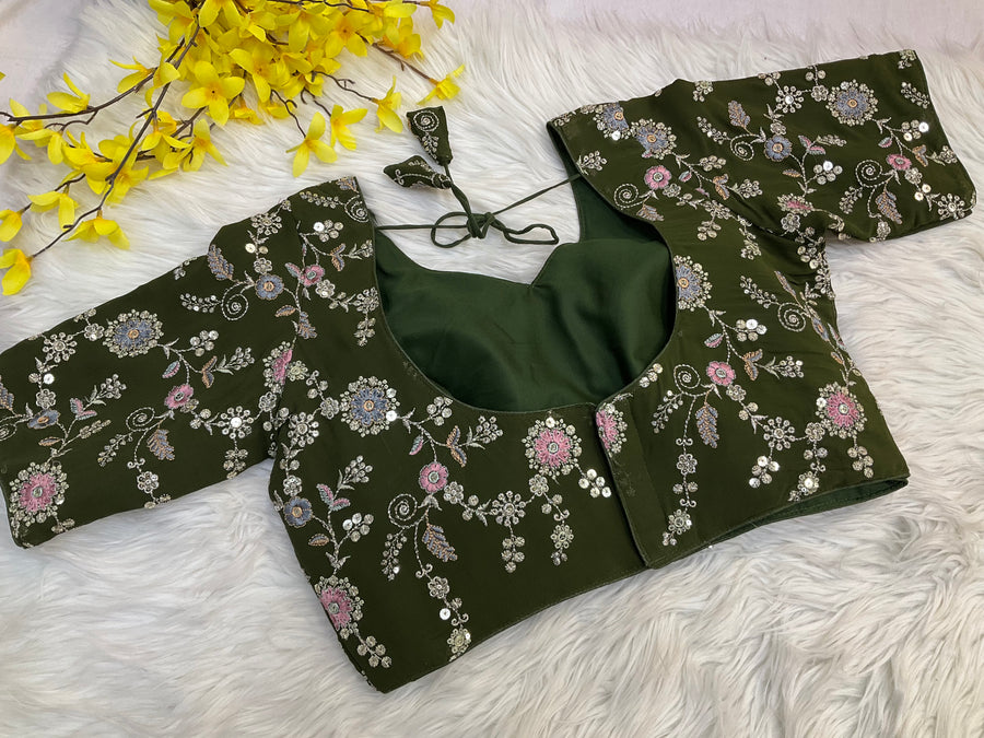 Teal blue blouse -  - Anandi Fashions