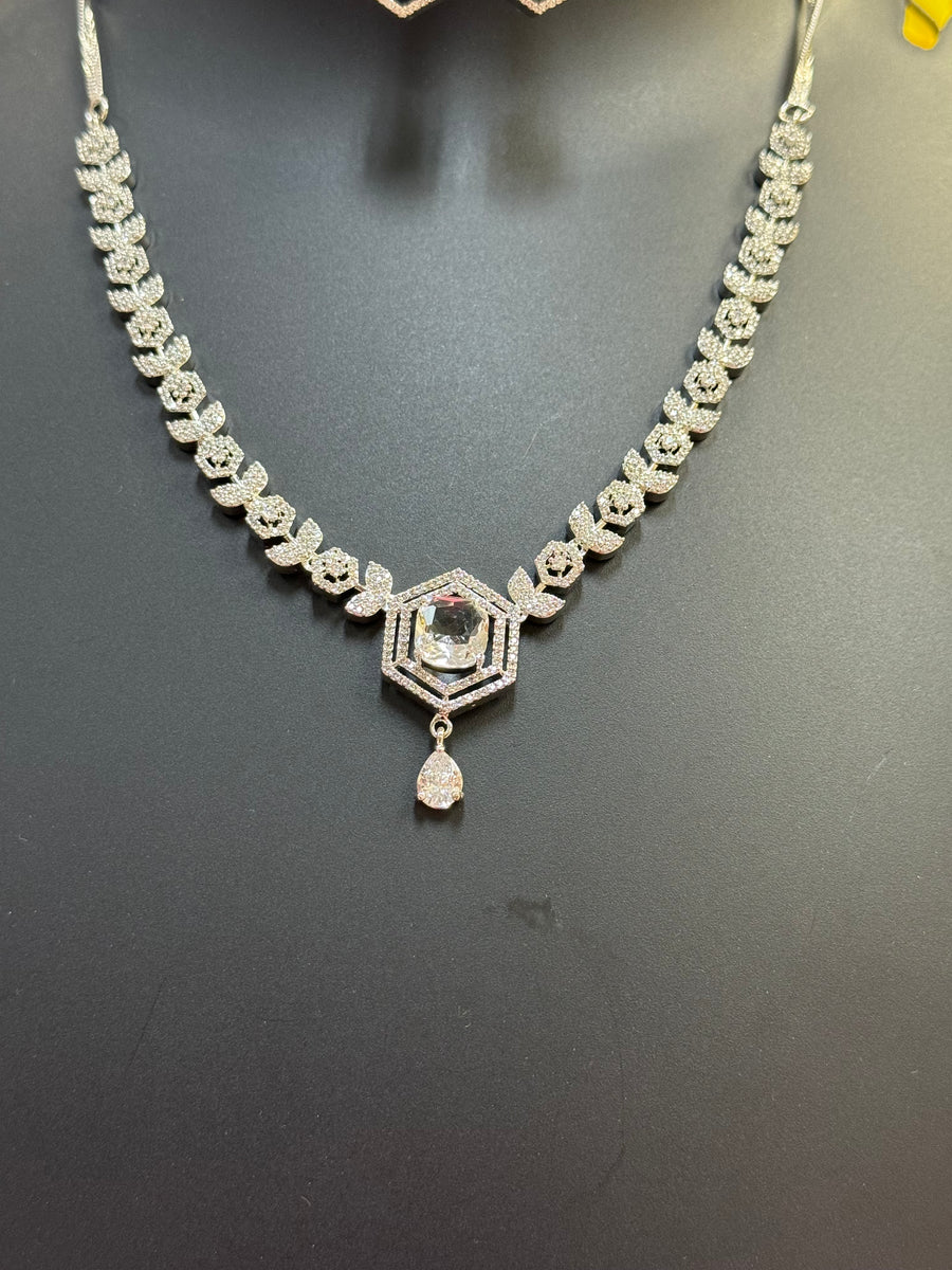 Party Wear Silver Necklace set