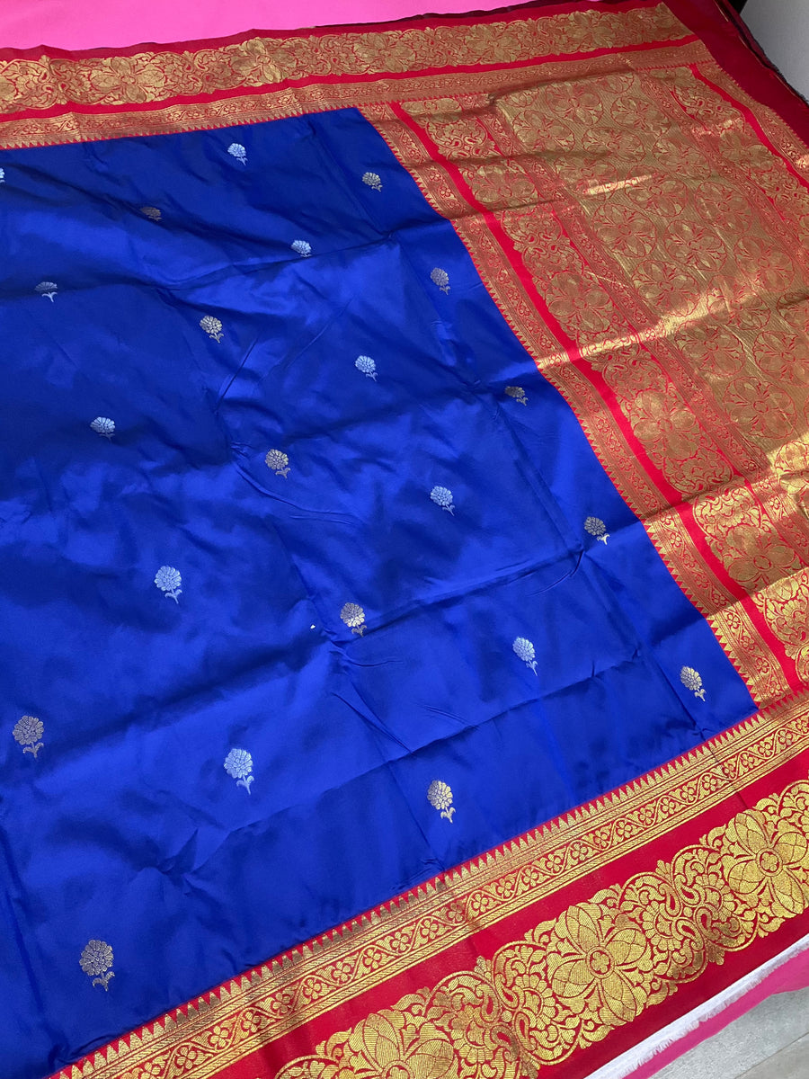 Semi Silk Kanjeevaram Royal Blue Saree