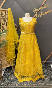 Yellow Plus Size Party Wear Lehanga set