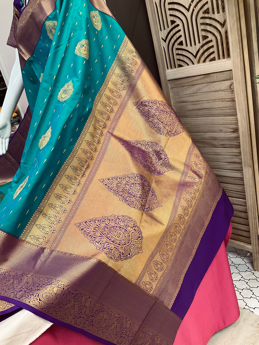 Vintage Semi Silk Kanjeevaram Saree with stitched Blouse
