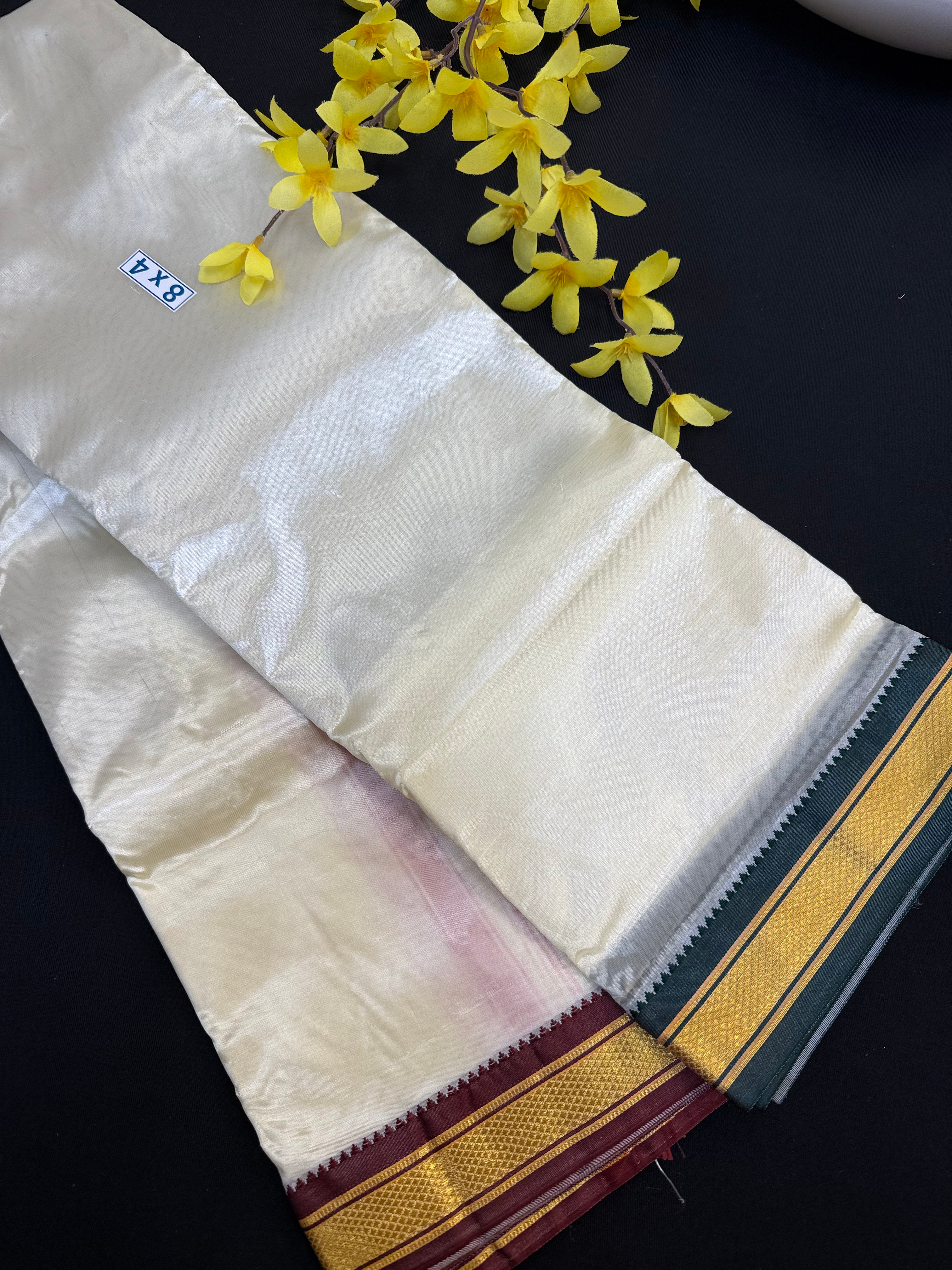 8*4 Silk Panche/Dhothi with Border image 0
