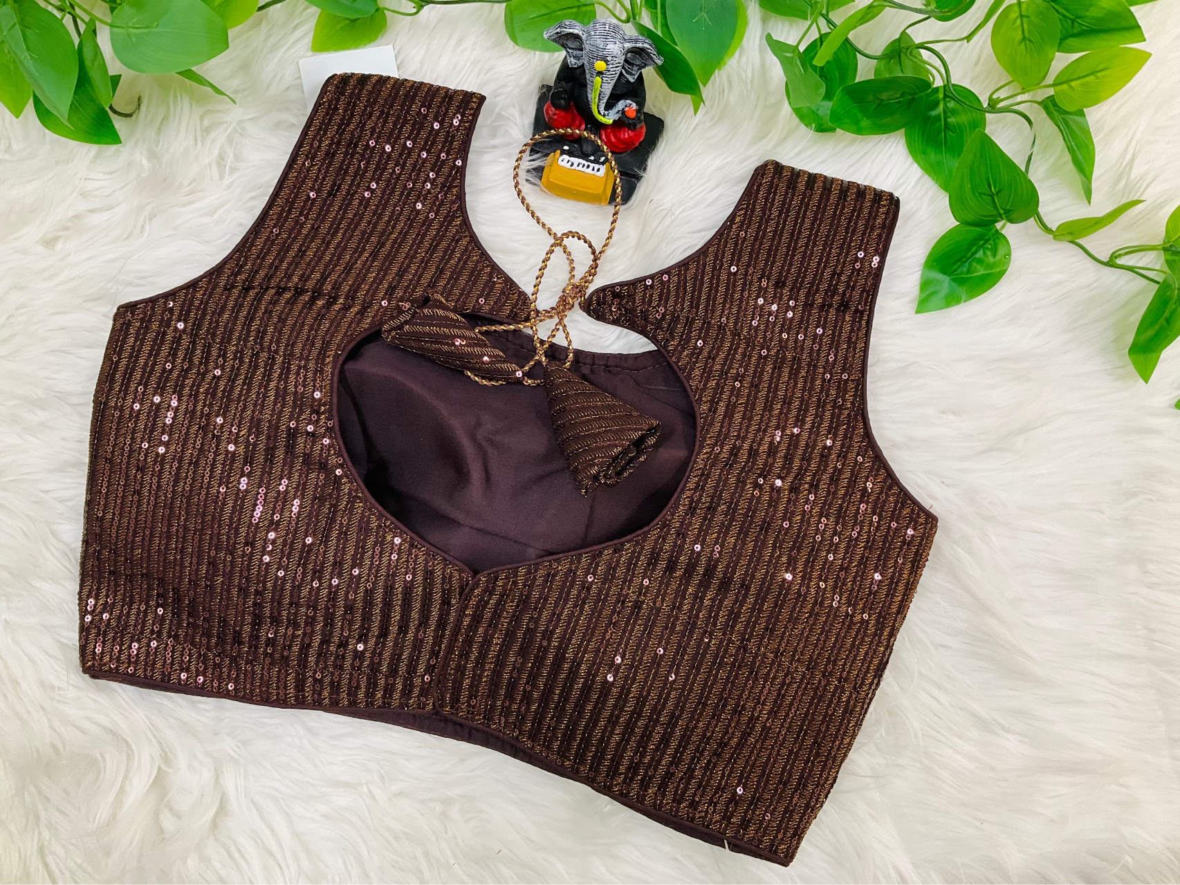 Sleeveless Blouse - Party wear sequence blouse fits size 38(upto 40) image 7