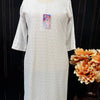 Plus Size White Chikankari Rayon Kurti Size 48 - Soft & Elegant