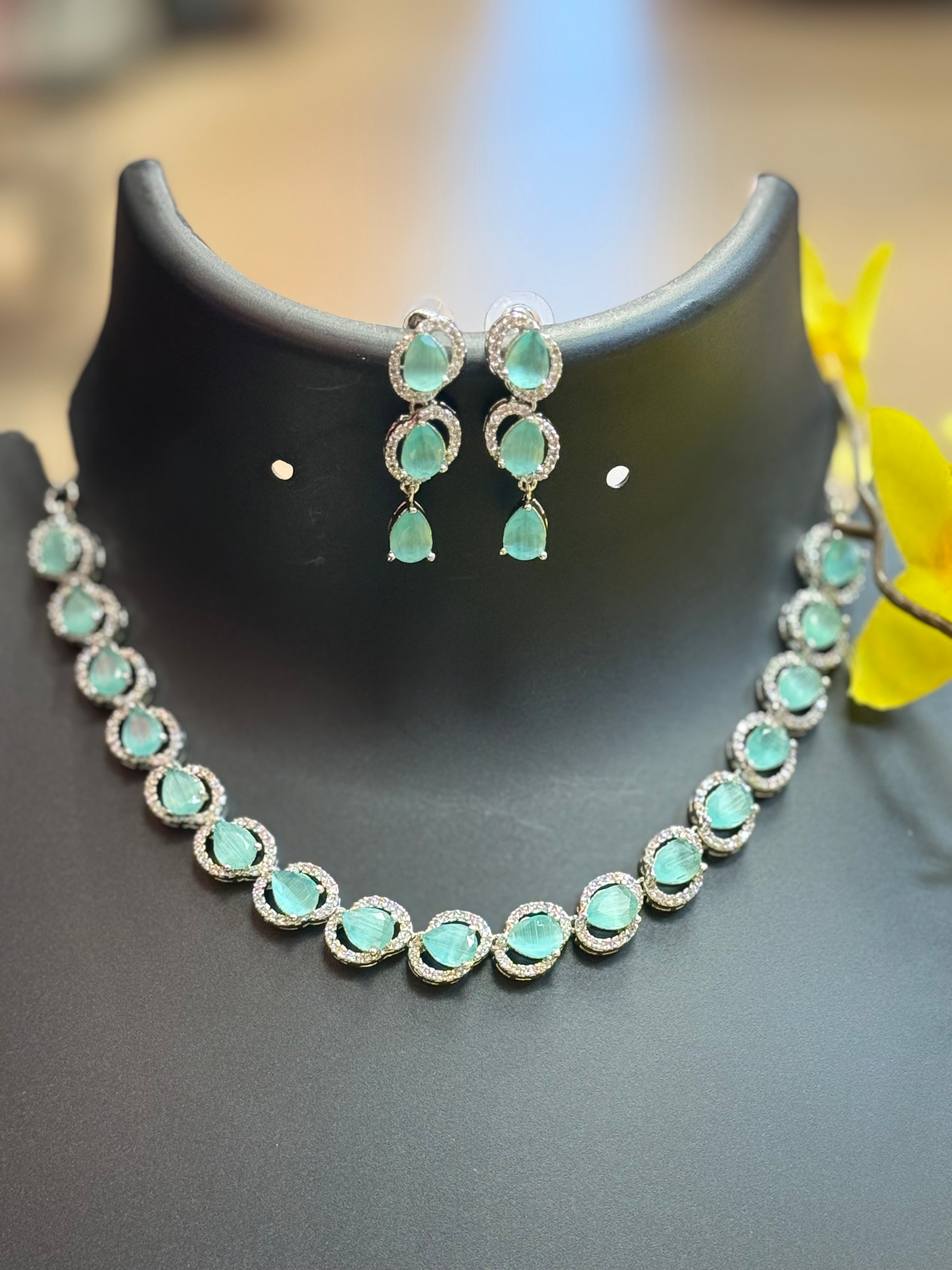 Silver Finish Party Wear Necklace sets