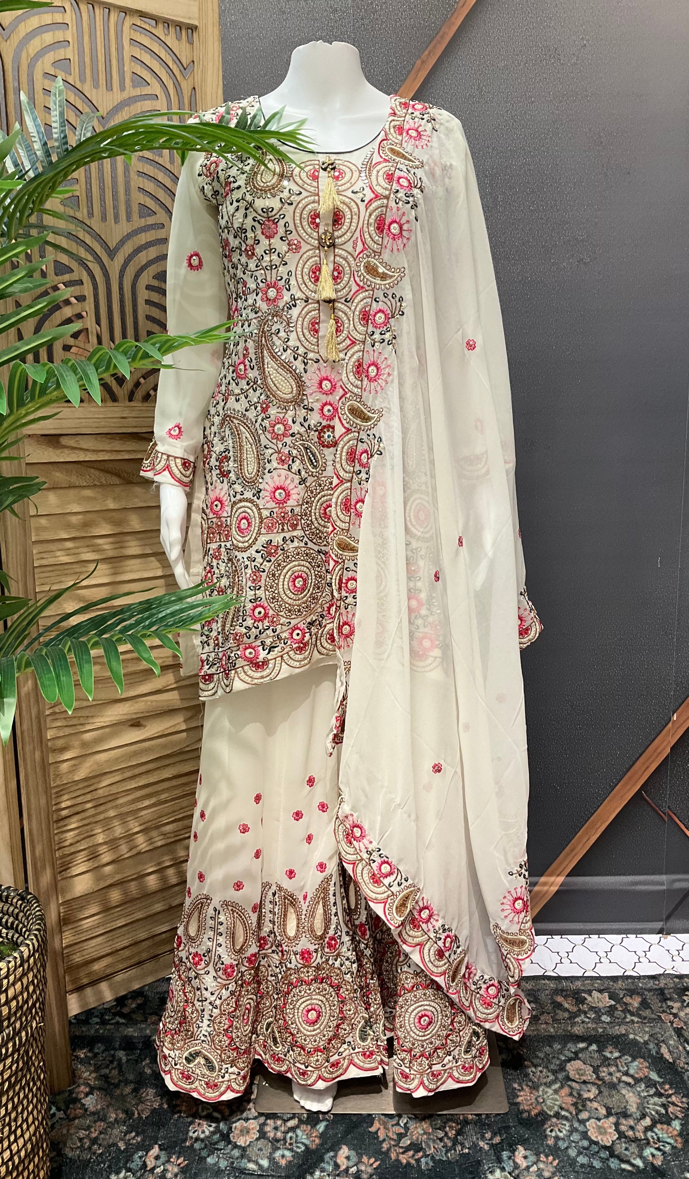 Designer-Georgette Palazzo sets with Heavy Work