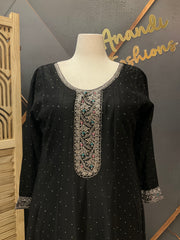 Black Party Wear Anarkali Kurti set