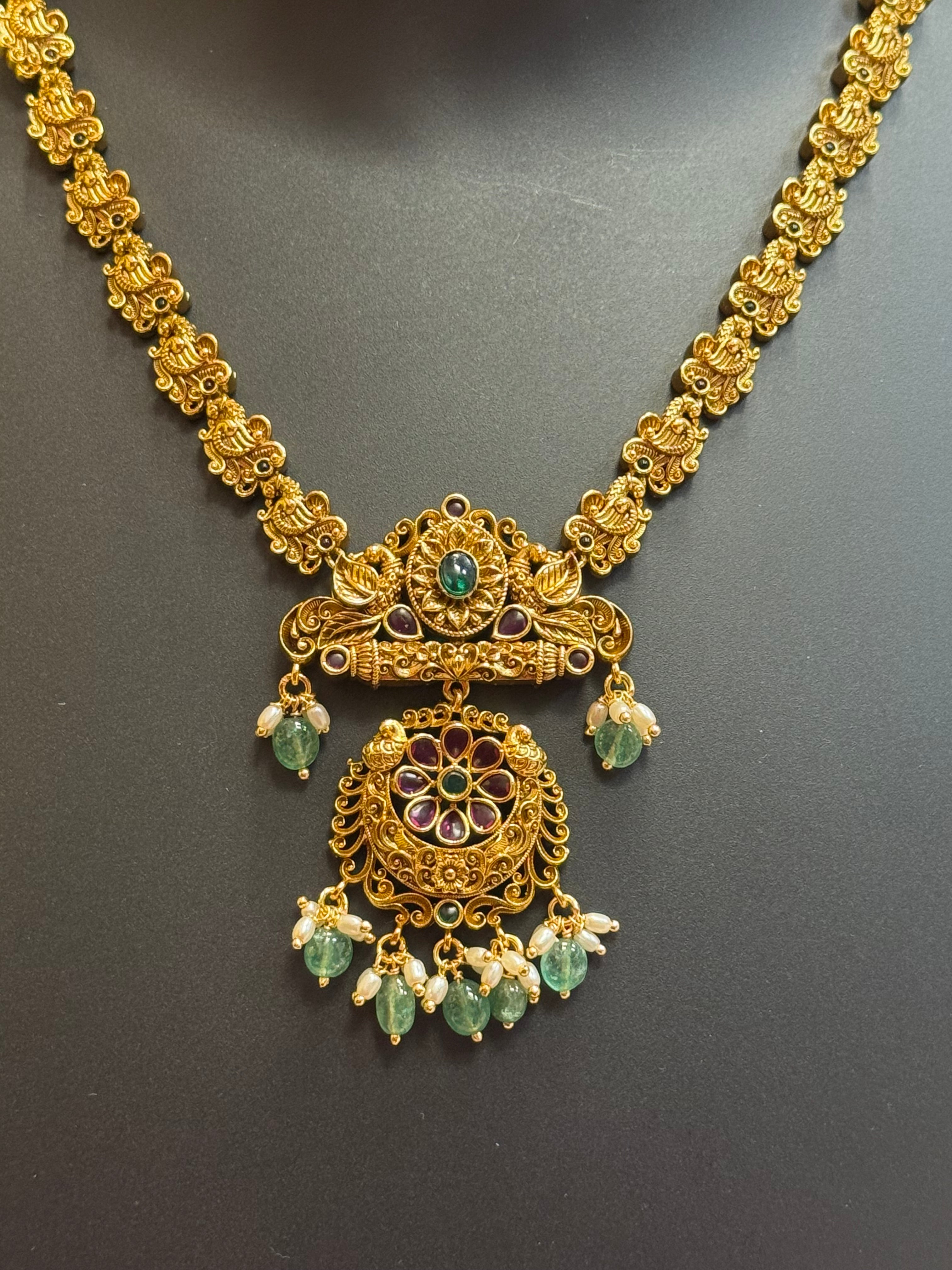 Antique Finish- Peacock Design Necklace set