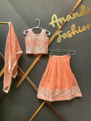 Toddler Peach lehanga set