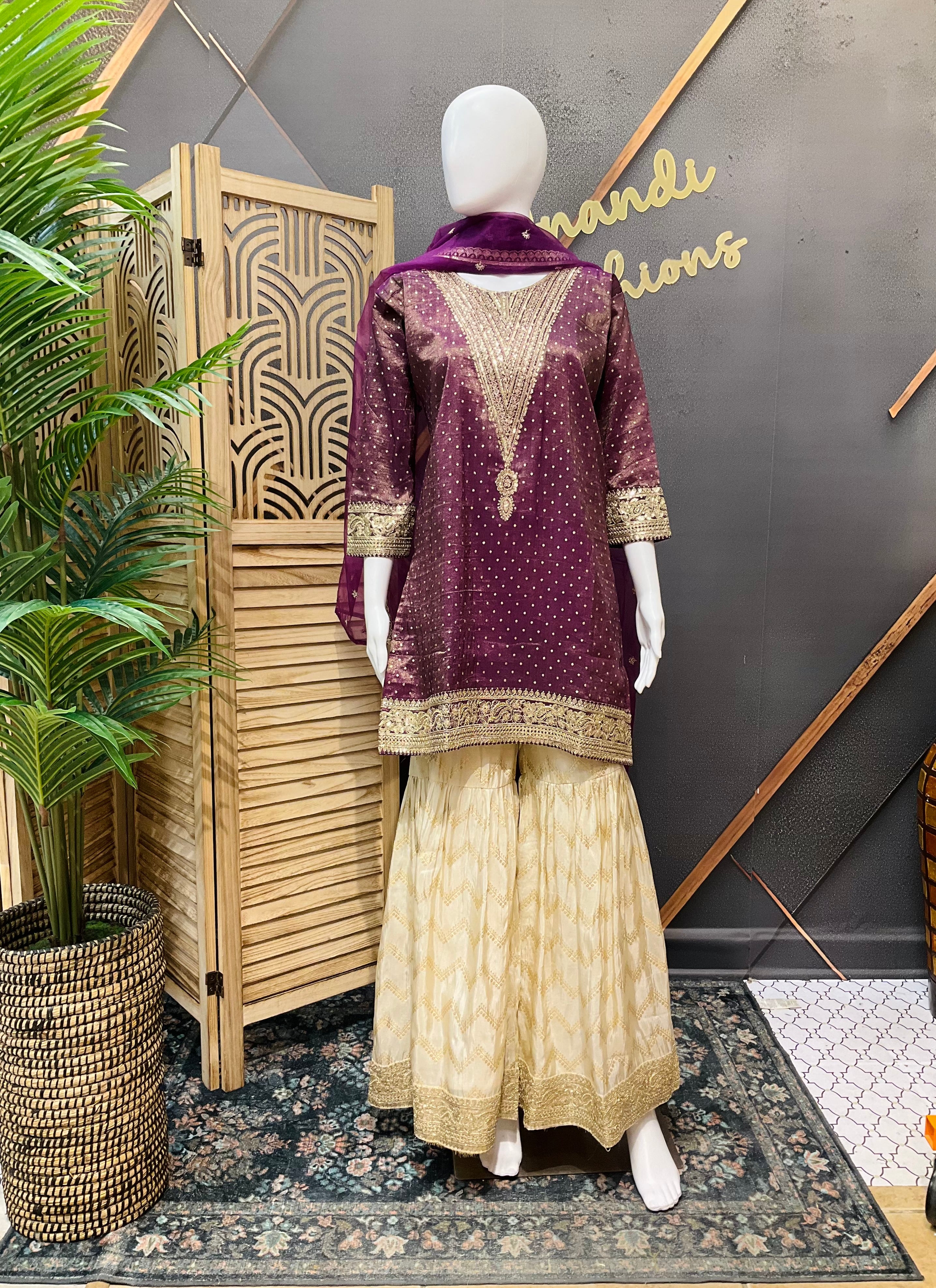 Size 42 - Shimmery Tissue Sharara sets