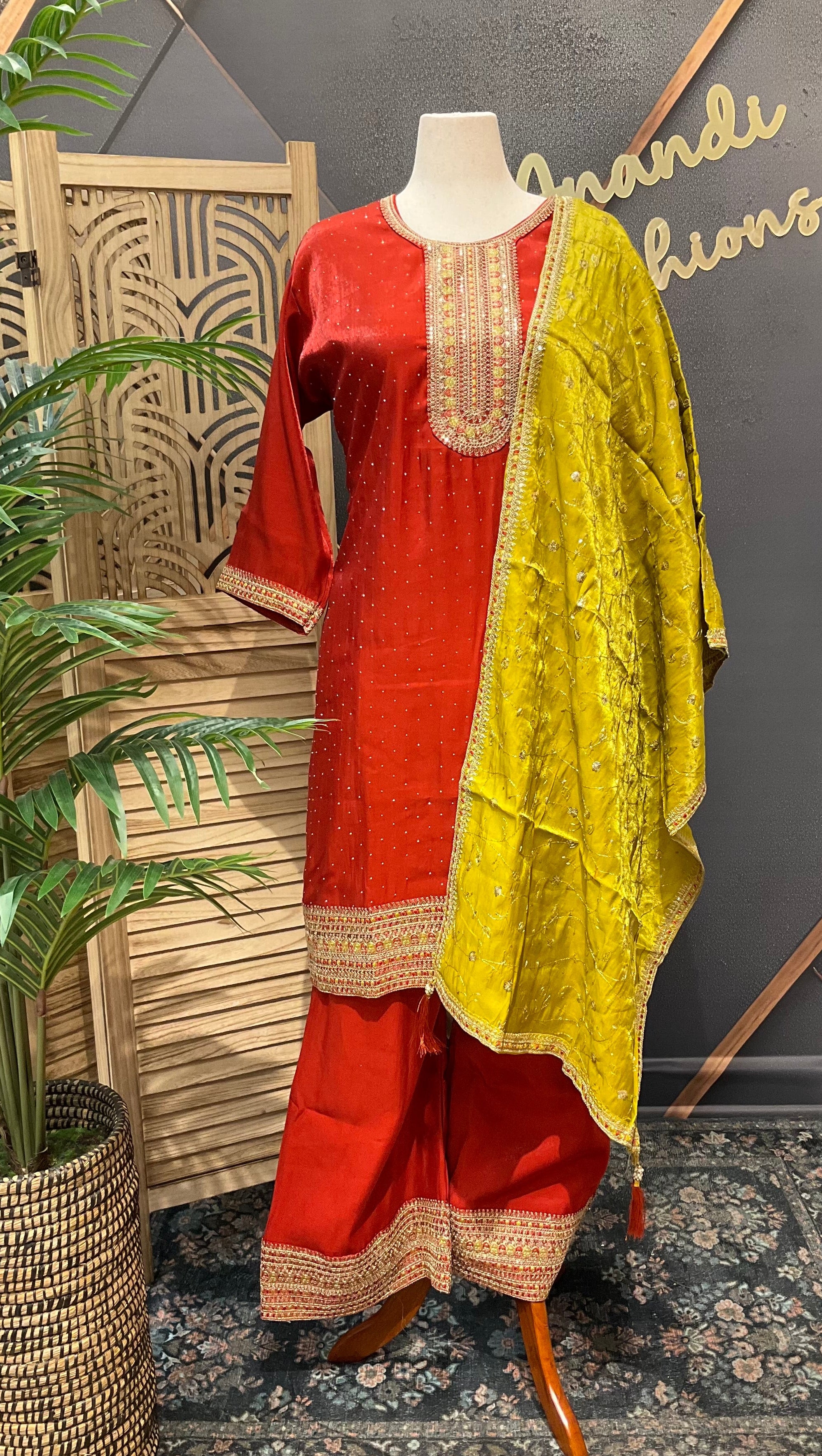 Women’s Plus Size Burnt Orange Kurti Set