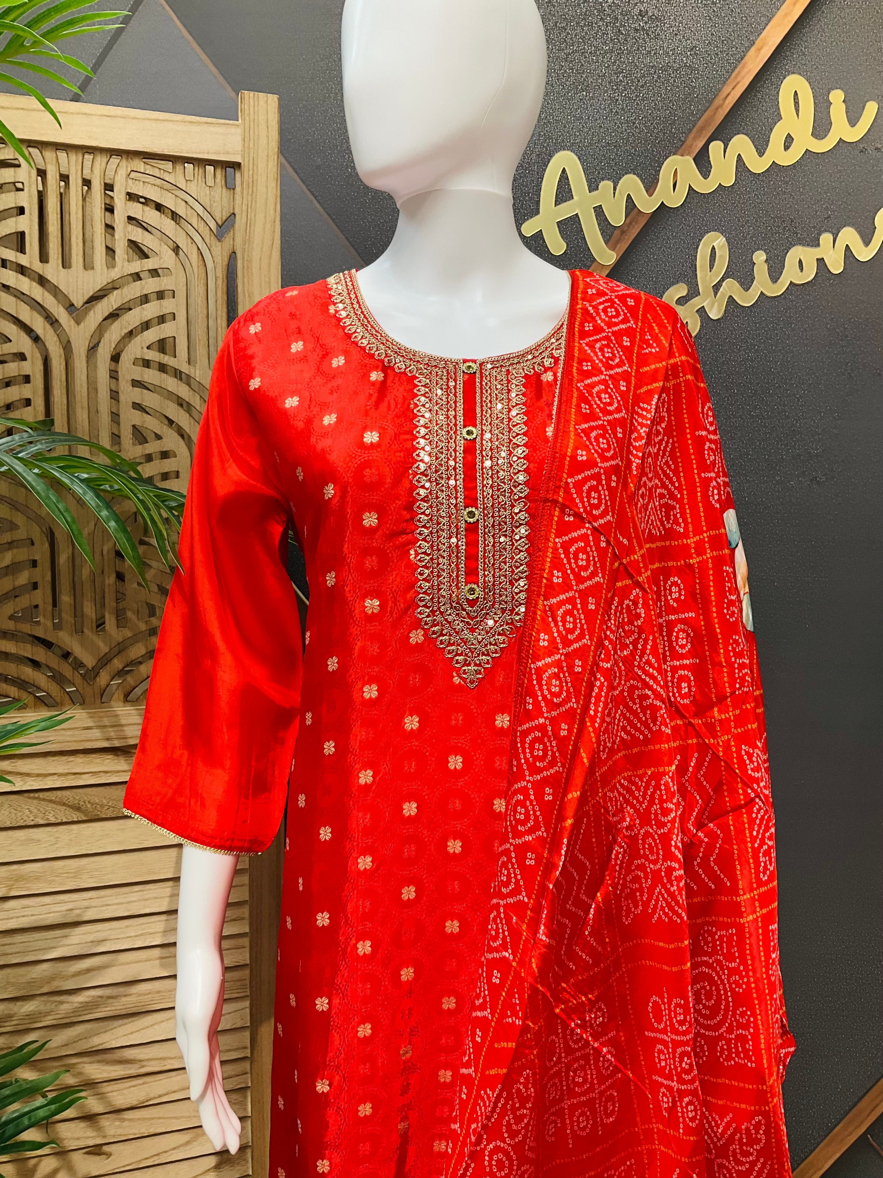 Premium Party Wear Benarasi Kurti set